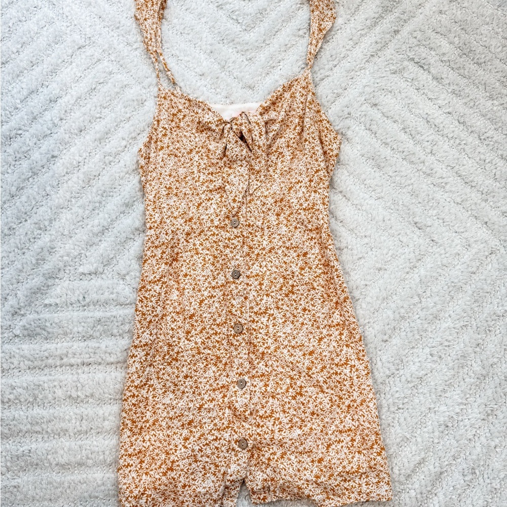 Pink Lily Amber Floral Mini Dress Ruffle Button Front - Size Small - Picture 3 of 8